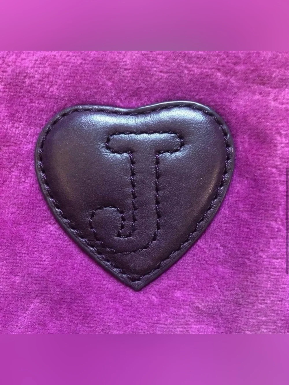 Vintage Juicy Couture Y2K Purple Velvet Wristlet with Embroidered Crest